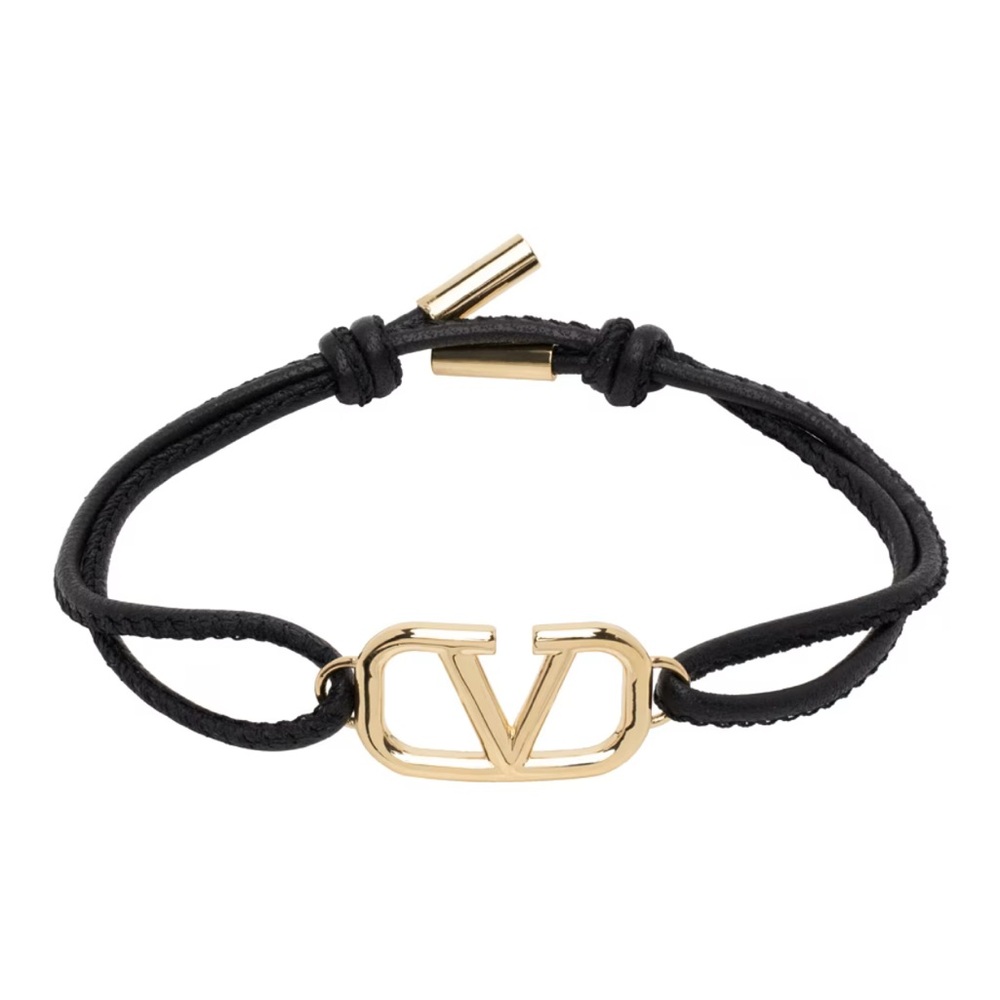 VALENTINO GARAVANI
Black VLogo Leather Bracelet